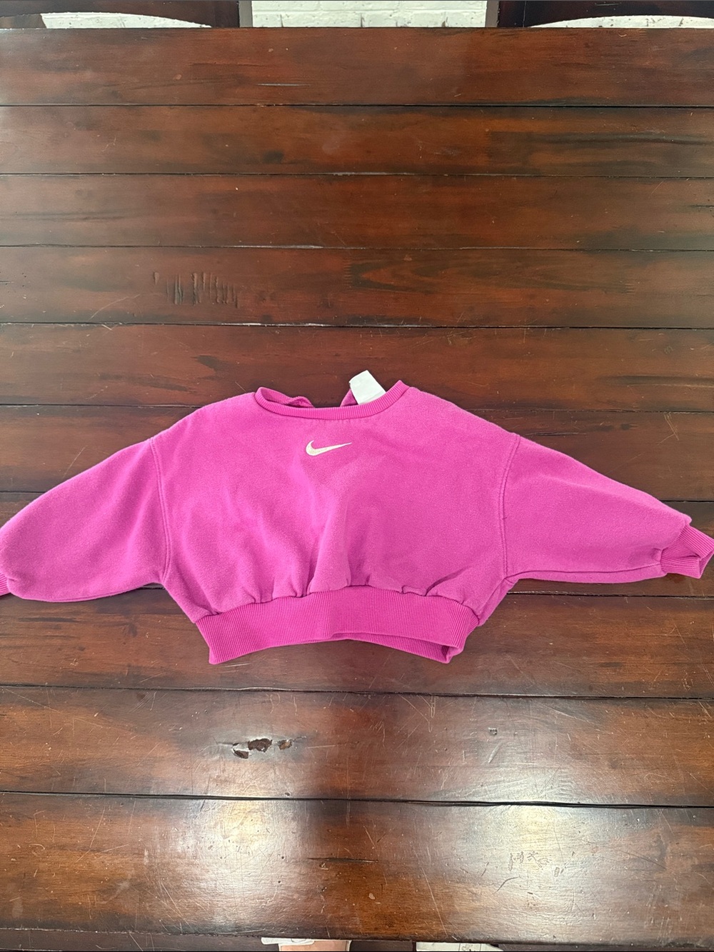 Nike Magenta Women's Cropped Sweatshirt with White Swoosh